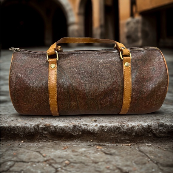 Etro Milano Handbags - Vintage ETRO Milano Paisley Print Barrel Bag